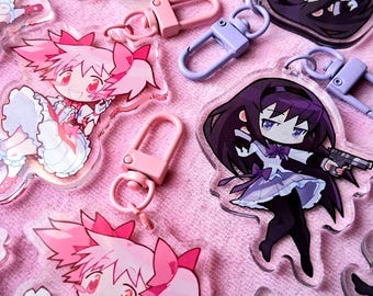 Madoka / Homura Keychains | Acrylic Charm | 2.5" Double-Sided