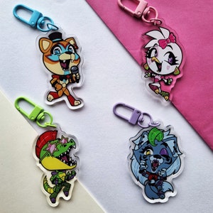 Glamrock Freddy and Gregory Acrylic Charm Security Breach L 