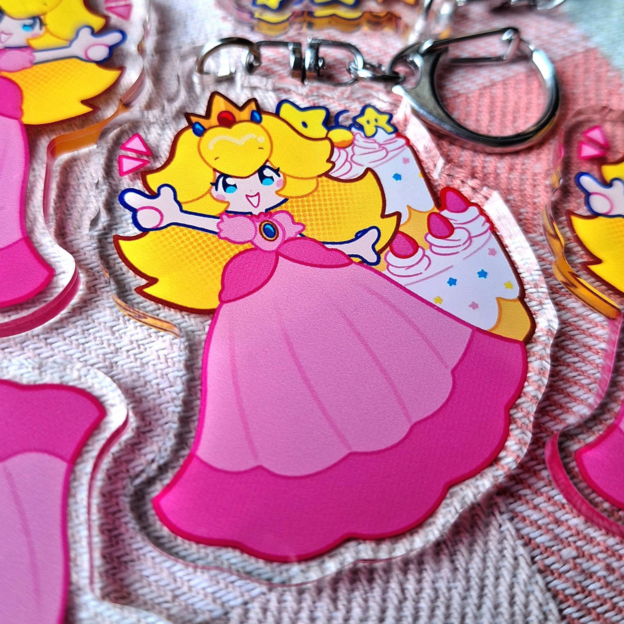 Princess Cartoon Keychain Nintendo Princesses Keychains | Acrylic Charm | 2.5