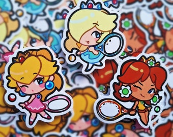 Stickers princesses de tennis Nintendo | Autocollants en vinyle | 2,5"