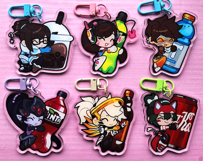 Overwatch Drinks Keychains Acrylic Charm 2.5 Etsy