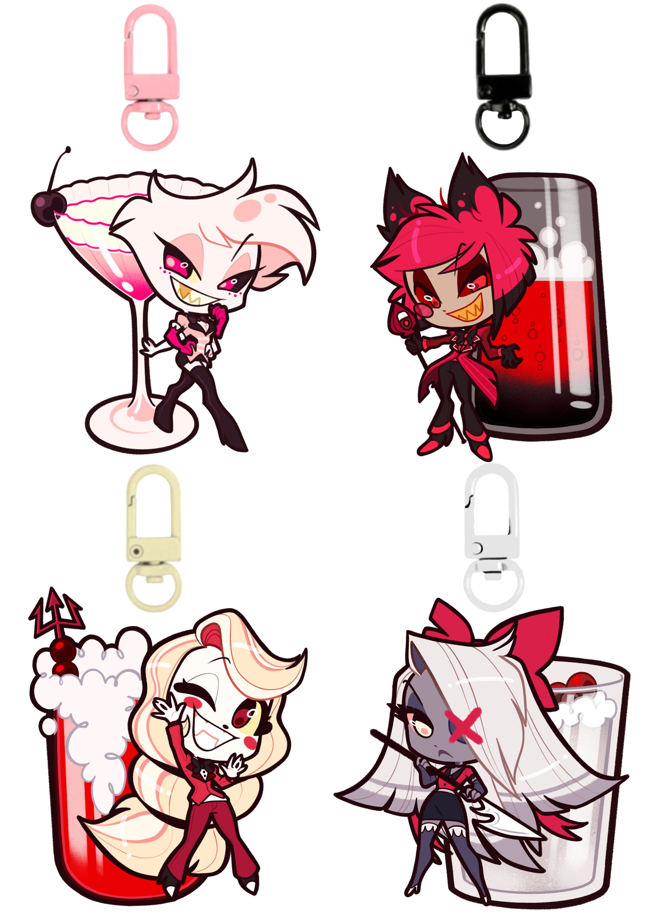 PRE-ORDER Hazbin Hotel Drinks Keychains Acrylic Charm - Etsy