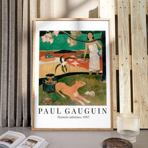 アートポスター、ポール・ゴーギャン - タヒチ、美術館博覧会アートショー壁装飾、有名アーティストポスター、フォーヴィスム、印刷可能な絵画デジタルダウンロード #0034