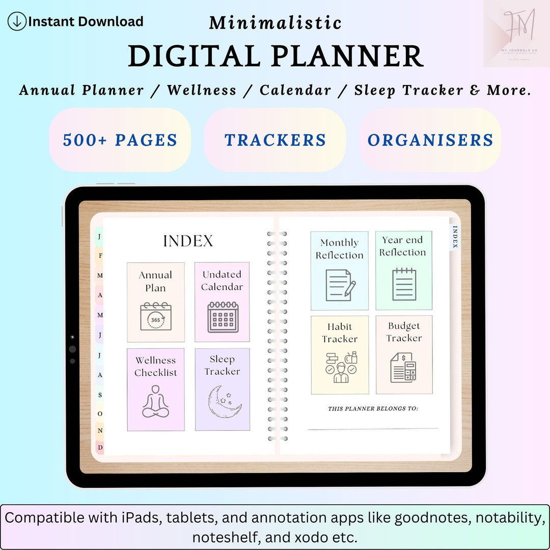 Digital Planner 2024 Goodnotes Hyperlinked Daily Monthly Organiser ...