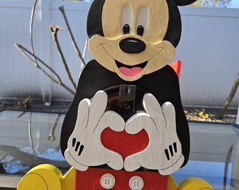 Handmade Mickey Mouse Mailbox, Unique Custom Design - Mickey Mouse - Mailbox