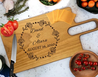 Personalized Wooden Cutting Board, Custom Cutting Board, Personalized Wedding Gift, Engraved Board, Bridal Shower Gift 11"x7.67" Real Walnut