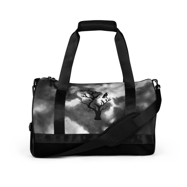 Eleganter wasserfester Stoff All-Over-Druck Turnbeutel Fitness Yoga Taschen Robuster Stoff mit schmelzbarer Rückseite, um Festigkeit Vogel auf Baum hinzuzufügen