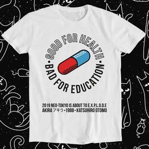 Neo Tokyo Good Health Bad Education Manga T Shirt  Music Retro Funny Art Drawing Gamer Anime Cult Meme Movie Gift Top Tee T1137
