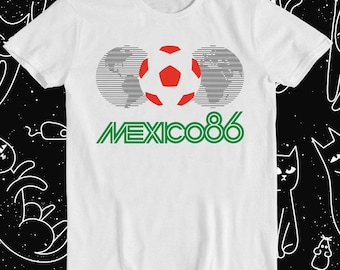 Maglietta da calcio della Coppa del mondo di Messico 86, anni '80 e '90 Maglietta da calcio della Coppa del mondo di Messico 86, anni '80 e '90