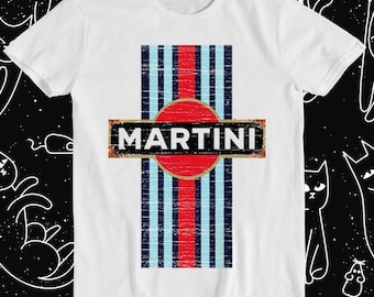 Camiseta Martini Racing Team Car Race Retro Engraçada Retro Presente Unissex Desenho Animado Anime Camiseta Top 2101