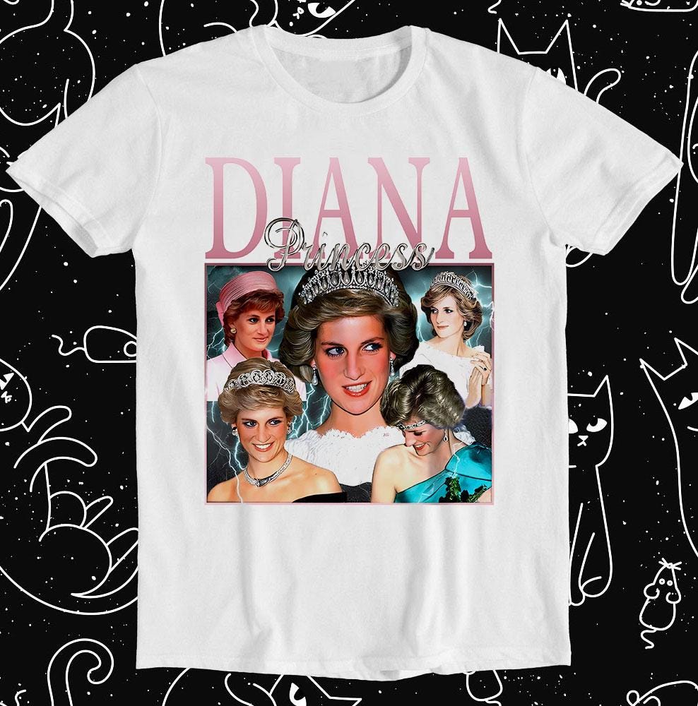 Princess of Wales Lady Diana Best Seller Funny Meme Men Women Fashion Top Retro Gift Tee T Shirt T1450
