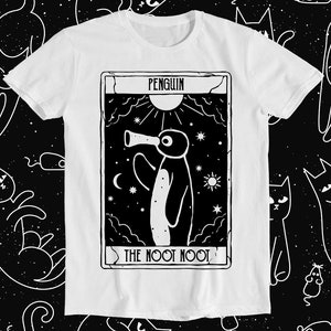 Noot Noot Tarot Card Penguin Rainbow Pingu Retro Funny Art Drawing Gamer Cartoon Anime Cult Meme Music Movie Cool Top Gift Tee T Shirt 2100
