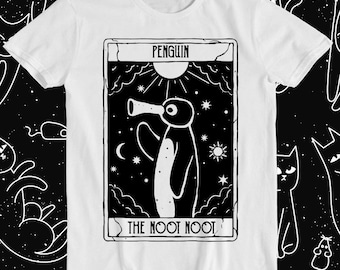 Noot Noot Tarot Card Penguin Rainbow Pingu Retro Funny Art Drawing Gamer Cartoon Anime Cult Meme Music Movie Cool Top Gift Tee T Shirt 2100