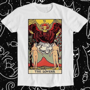 Les amoureux lesbiens Tarot carte LGBT Gay fier fierté mème cadeau drôle t-shirt Style unisexe Gamer culte film musique t-shirt 954