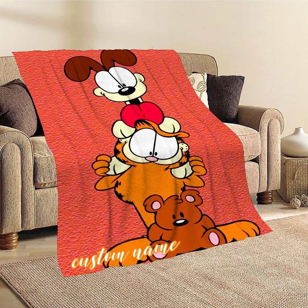DIY Garfield Cat Blanket Custom Name Blanket Halloween Etsy