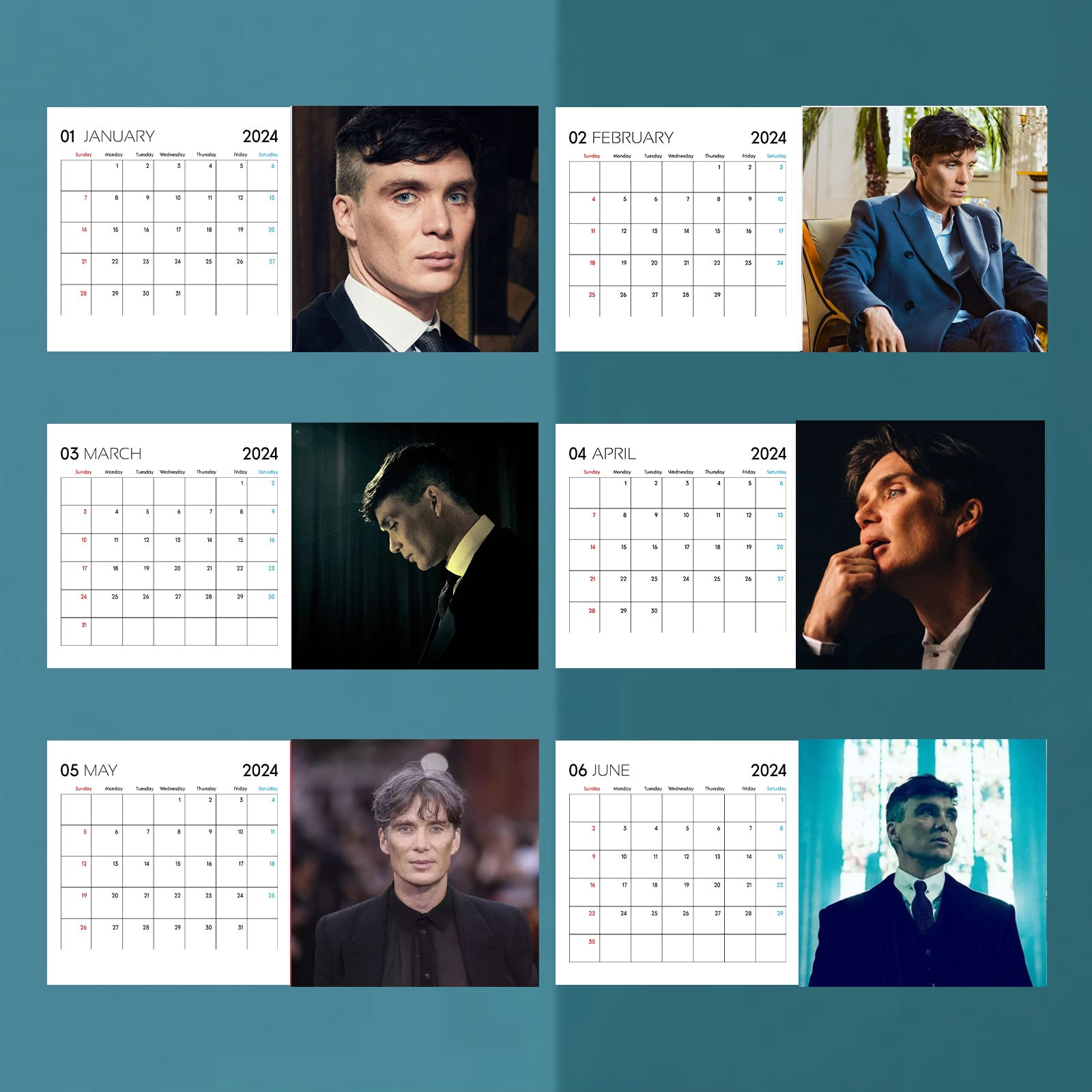 Cillian Murphy Calendar 2024, Celebrity Calendar, Cillian Murphy 2024