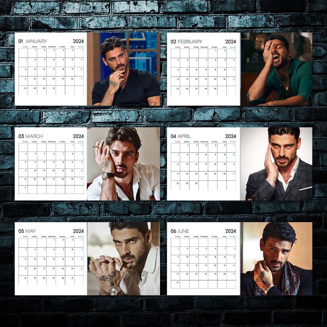 Michele Morrone Calendar 2024 Celebrity Calendar Michele Etsy