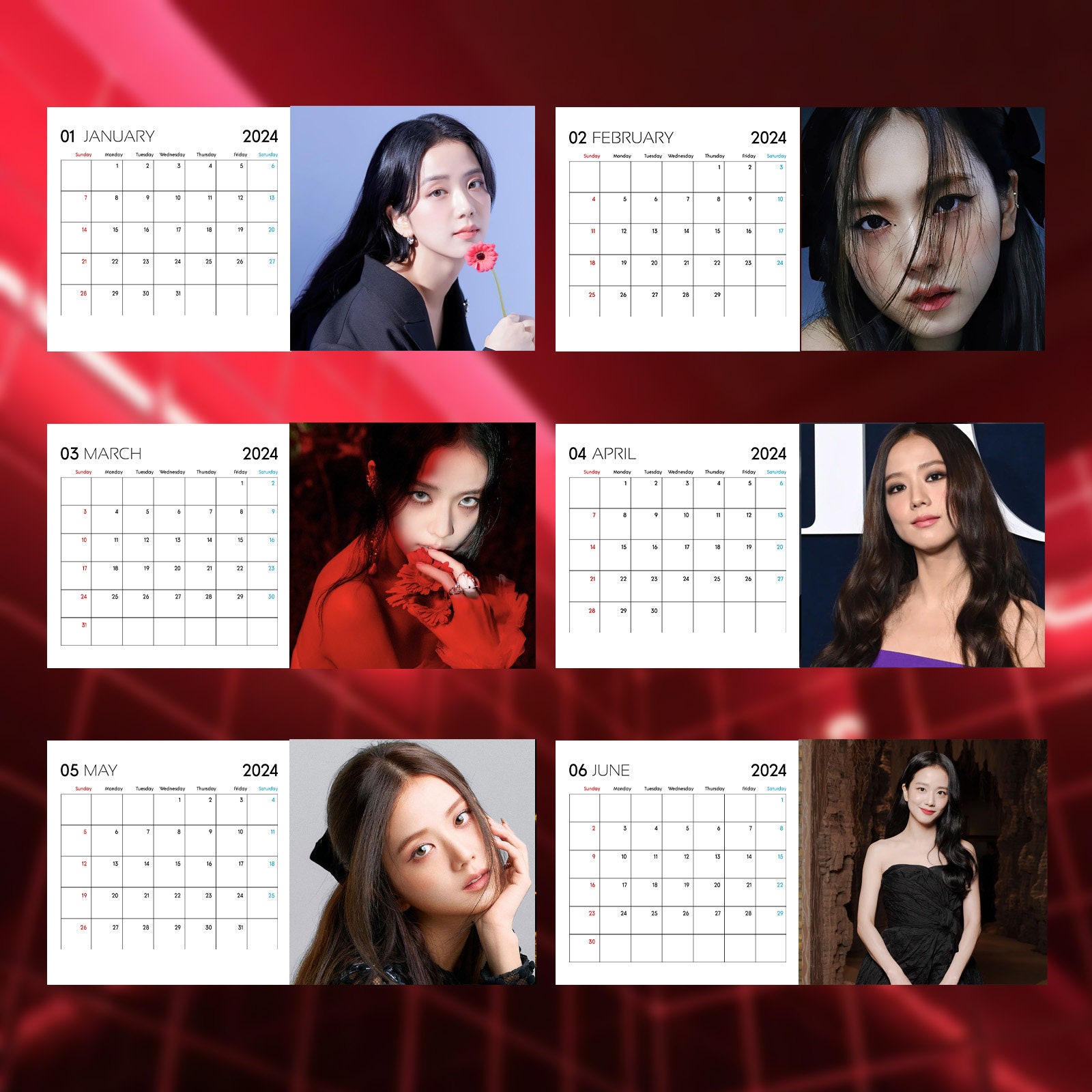 Jisoo Calendar 2024 Jisoo 2024 Celebrity Wall Calendar Blackpink