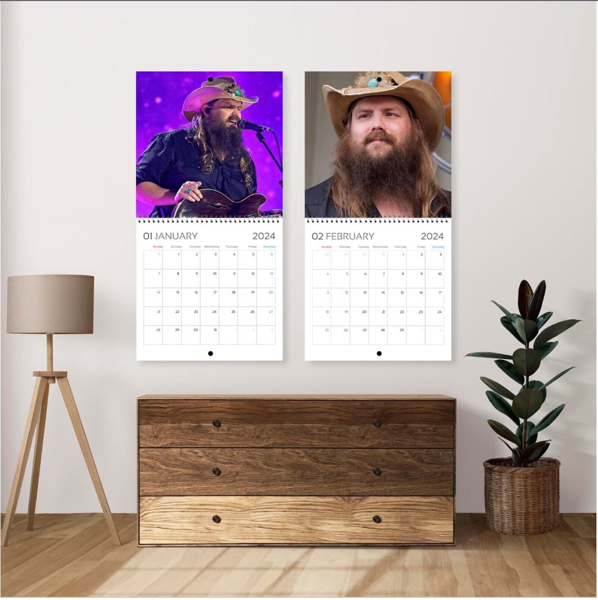 Chris Stapleton Calendar 2024, Chris Stapleton 2024 Celebrity Wall