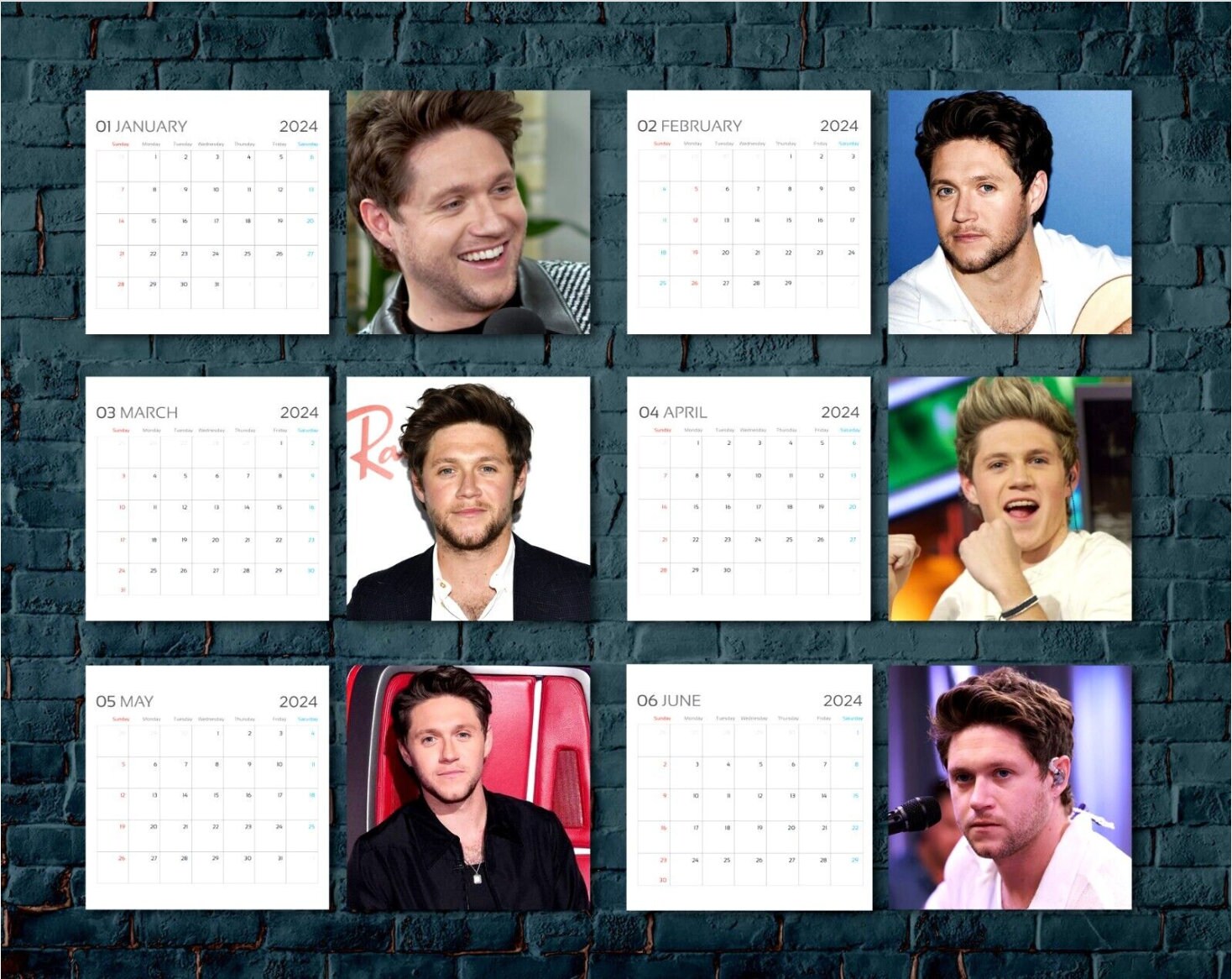Niall Horan Calendar 2024 Niall Horan 2024 Celebrity Wall Calendar