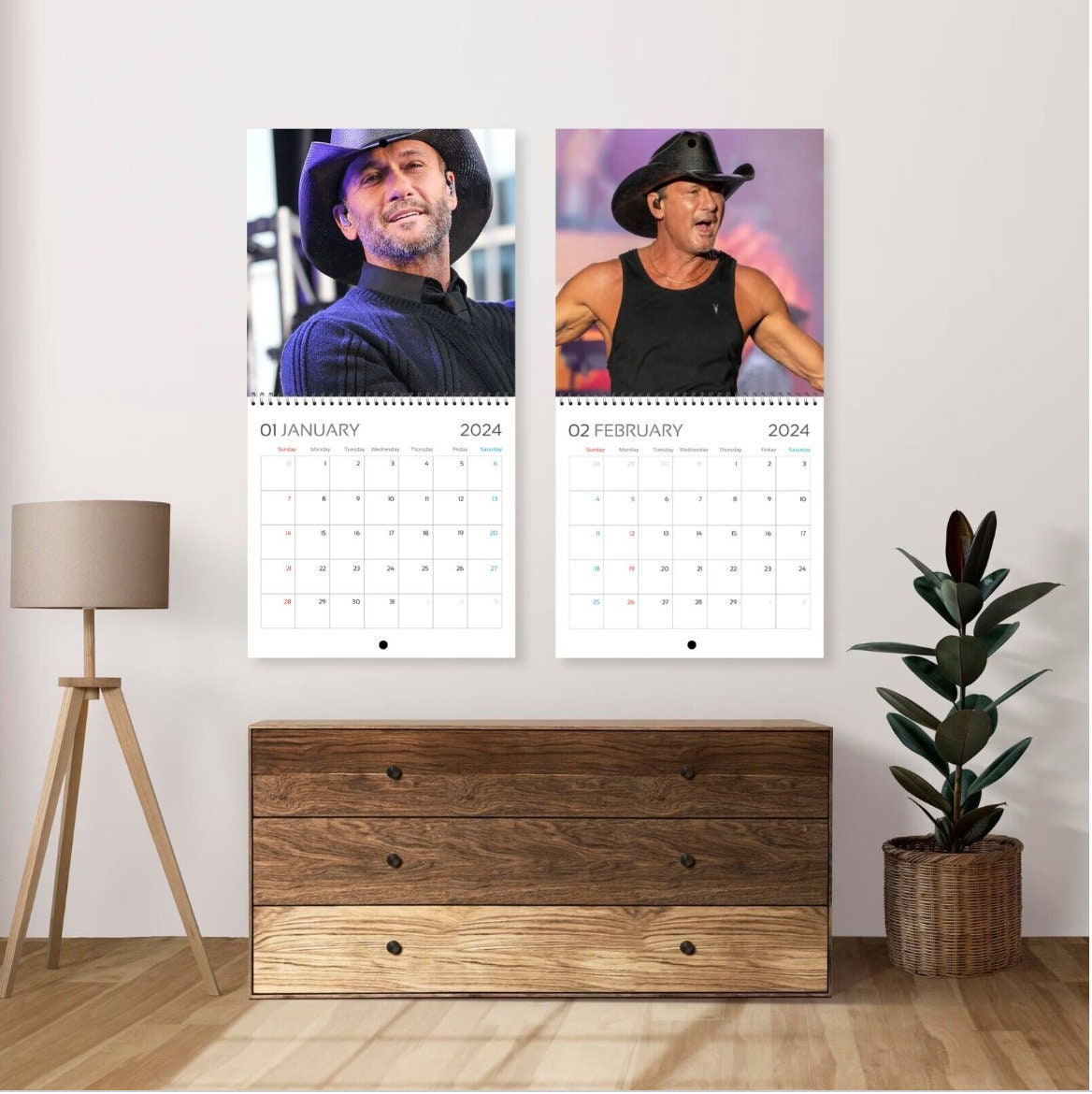 Tim McGraw Calendar 2024, Tim McGraw 2024 Celebrity Wall Calendar sold