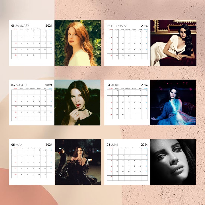 Lana Del Rey Calendar 2024, Lana Del Rey 2024 Celebrity Wall Calendar ...