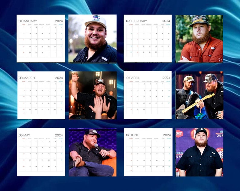 Luke Combs Calendar 2025, Celebrity Calendar, Luke Combs 2025 Wall