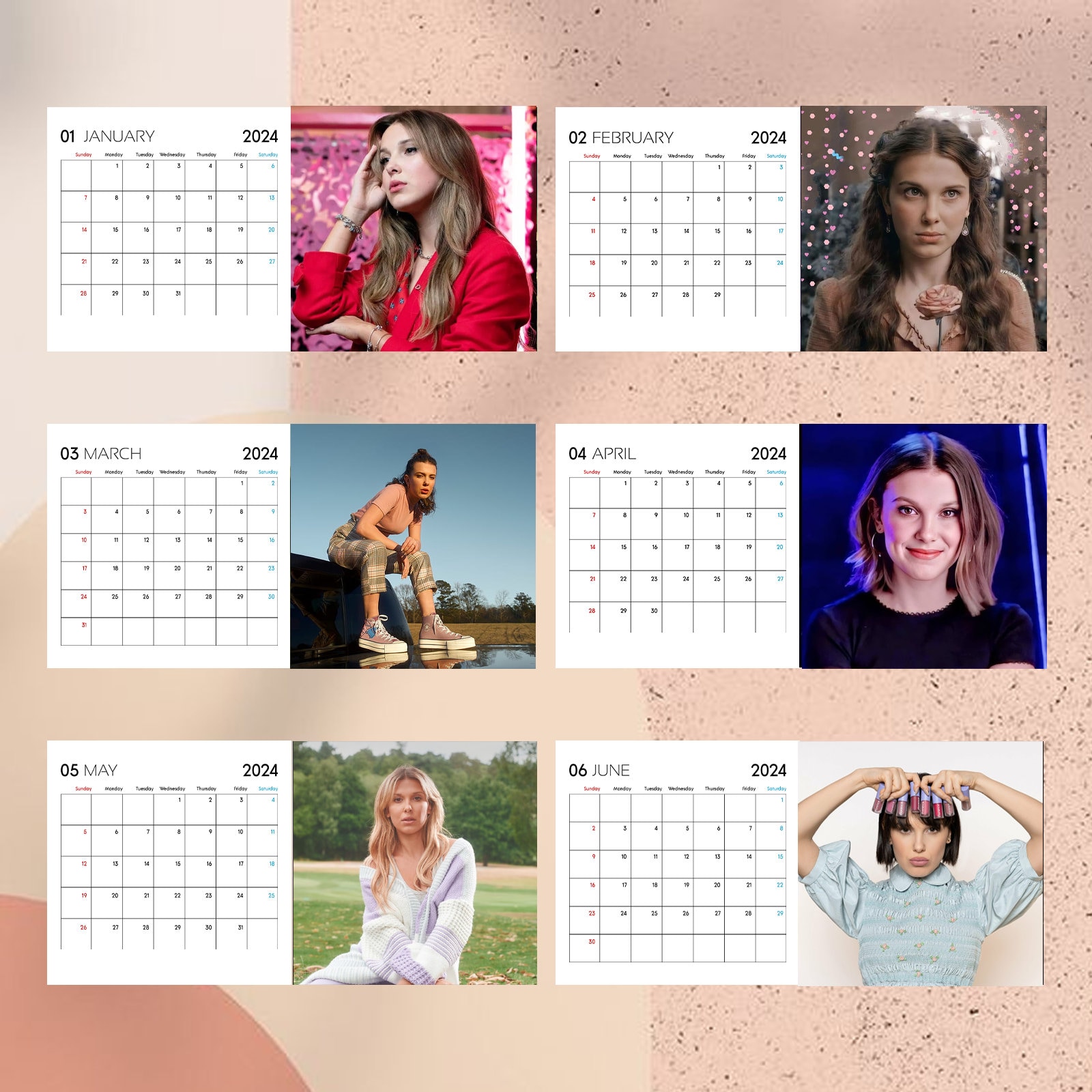 Millie Bobby Brown Calendar 2024, Millie Bobby Brown 2024 Celebrity