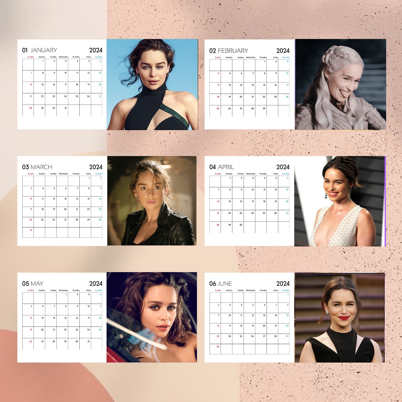 Emilia Clarke Calendar 2024, Celebrity Calendar, Emilia Clarke 2024