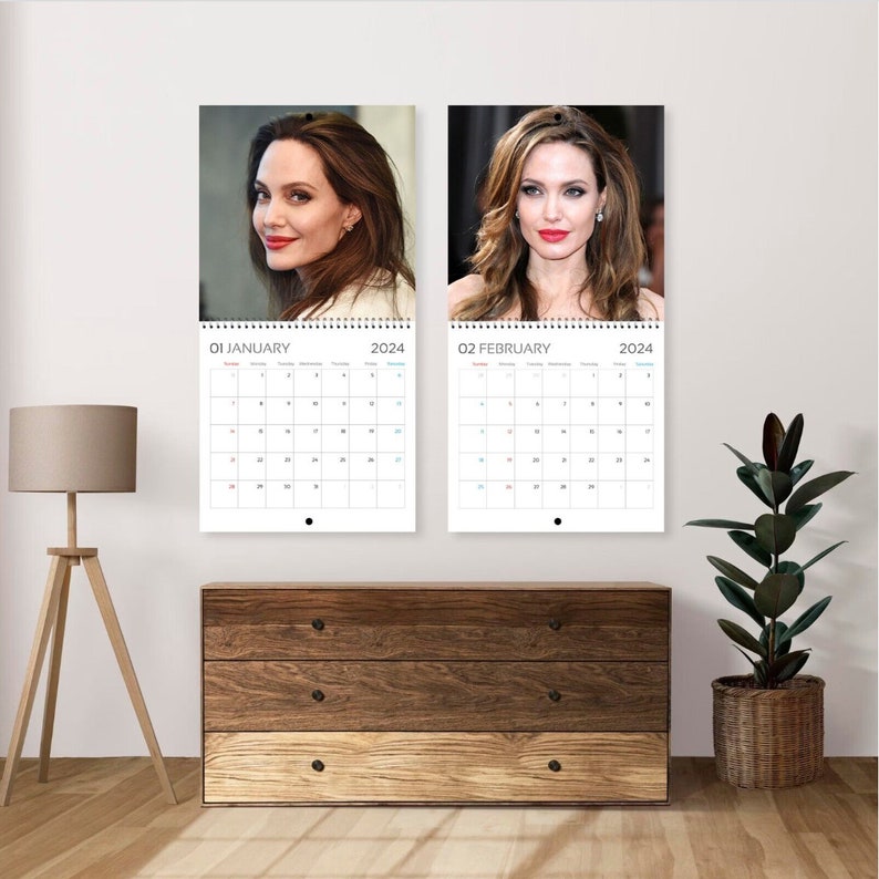 Angelina Jolie Calendar 2024, Angelina Jolie 2024 Celebrity Wall
