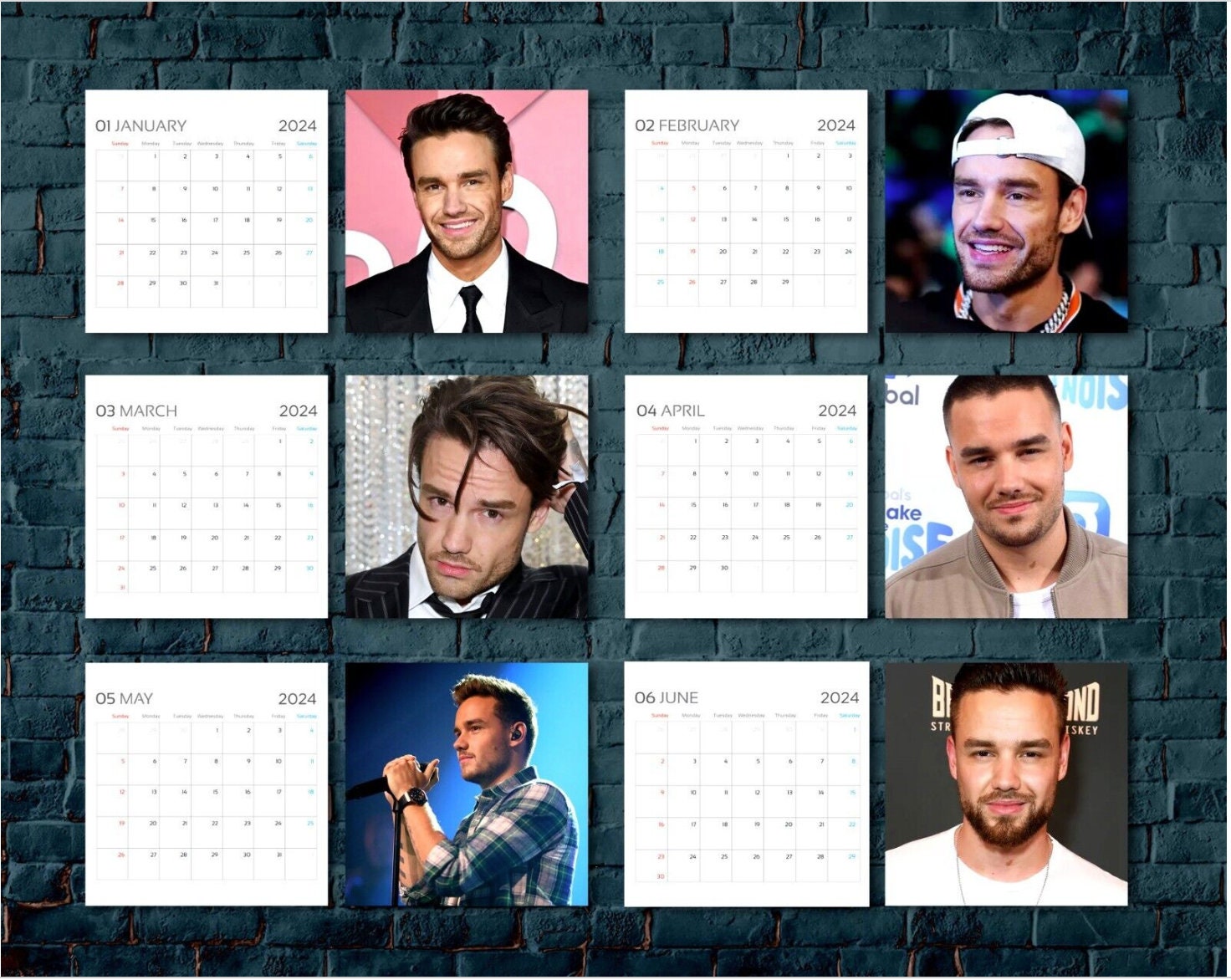 Liam Payne Calendar 2024 Liam Payne 2024 Celebrity Wall Calendar sold