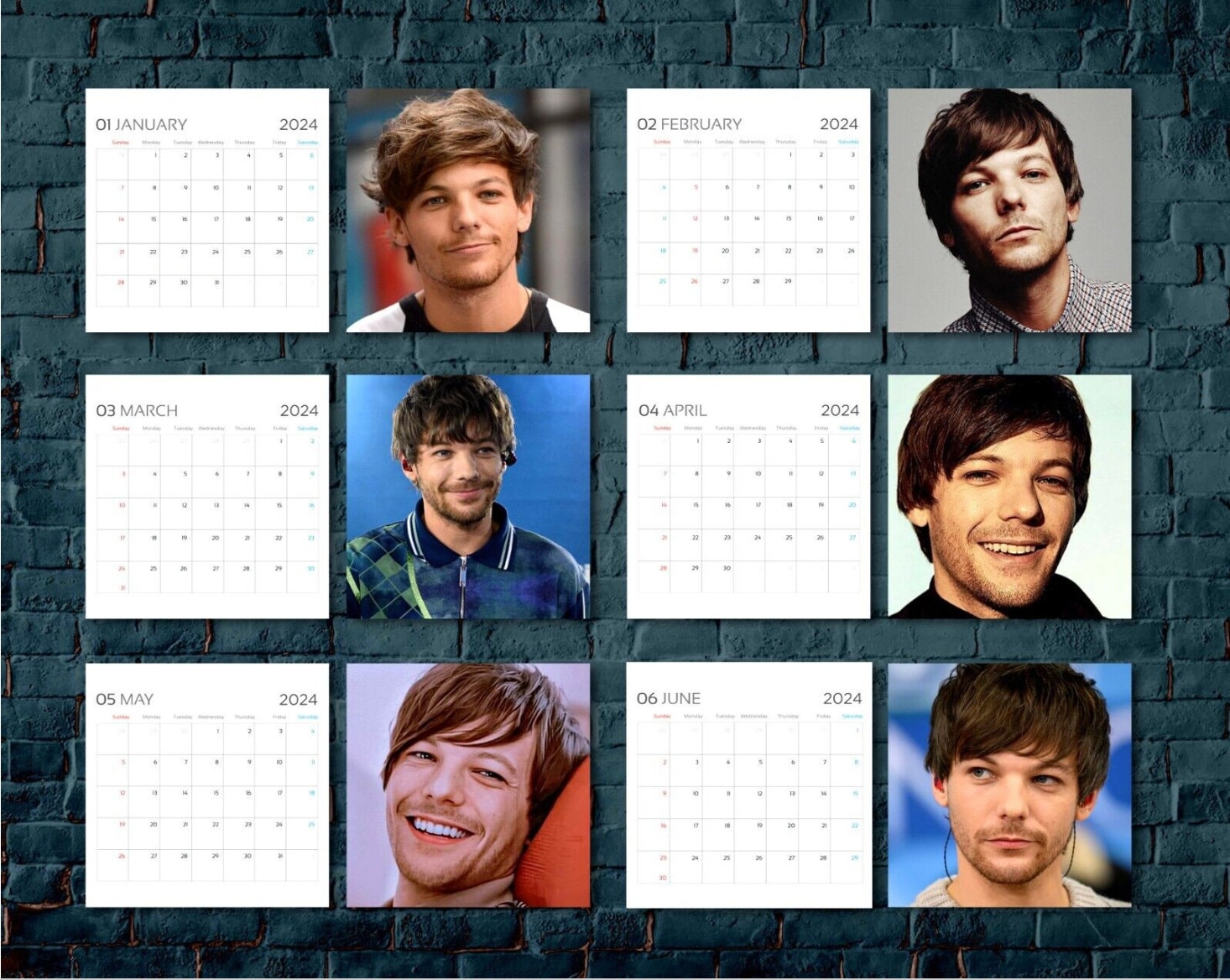 Louis Tomlinson Calendar 2025 Louis Tomlinson 2025 Celebrity Wall