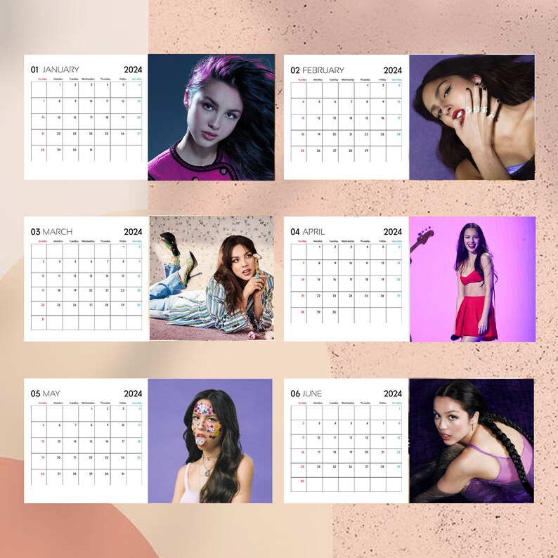 Olivia Rodrigo Calendar 2024 Celeb Calendar Olivia Rodrigo Etsy Canada