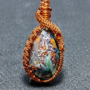 Rare Chrysocolla in Chalcedony with native copper , multycolour agate, Crystal healing,Blueopalized wood,Gemstone jewelry,Indonesia gemstone