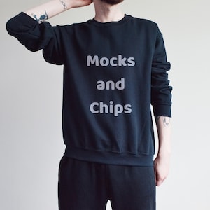 Black Gildan 18000 Men Mockup G180 Sweater Slim male model Tattooed Aesthetic Model Mock up G18000 Regular Fit Man Minimalistic Mock-up POD