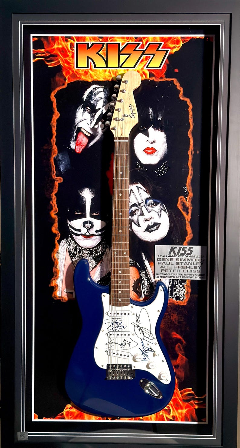 KISS Signed Fender Guitar – Original Lineup | Autograph Alley COA ...