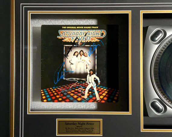 Signed Saturday Night Fever Framed Album – Bee Gees, Travolta