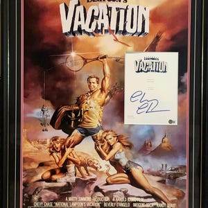Chevy Chase Signed National Lampoons Vacation w. Removable Script