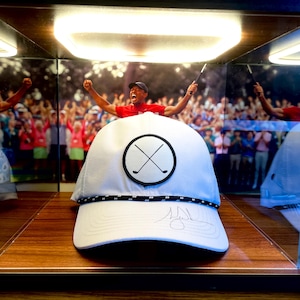 Tiger Woods Signed Hat & Display Box