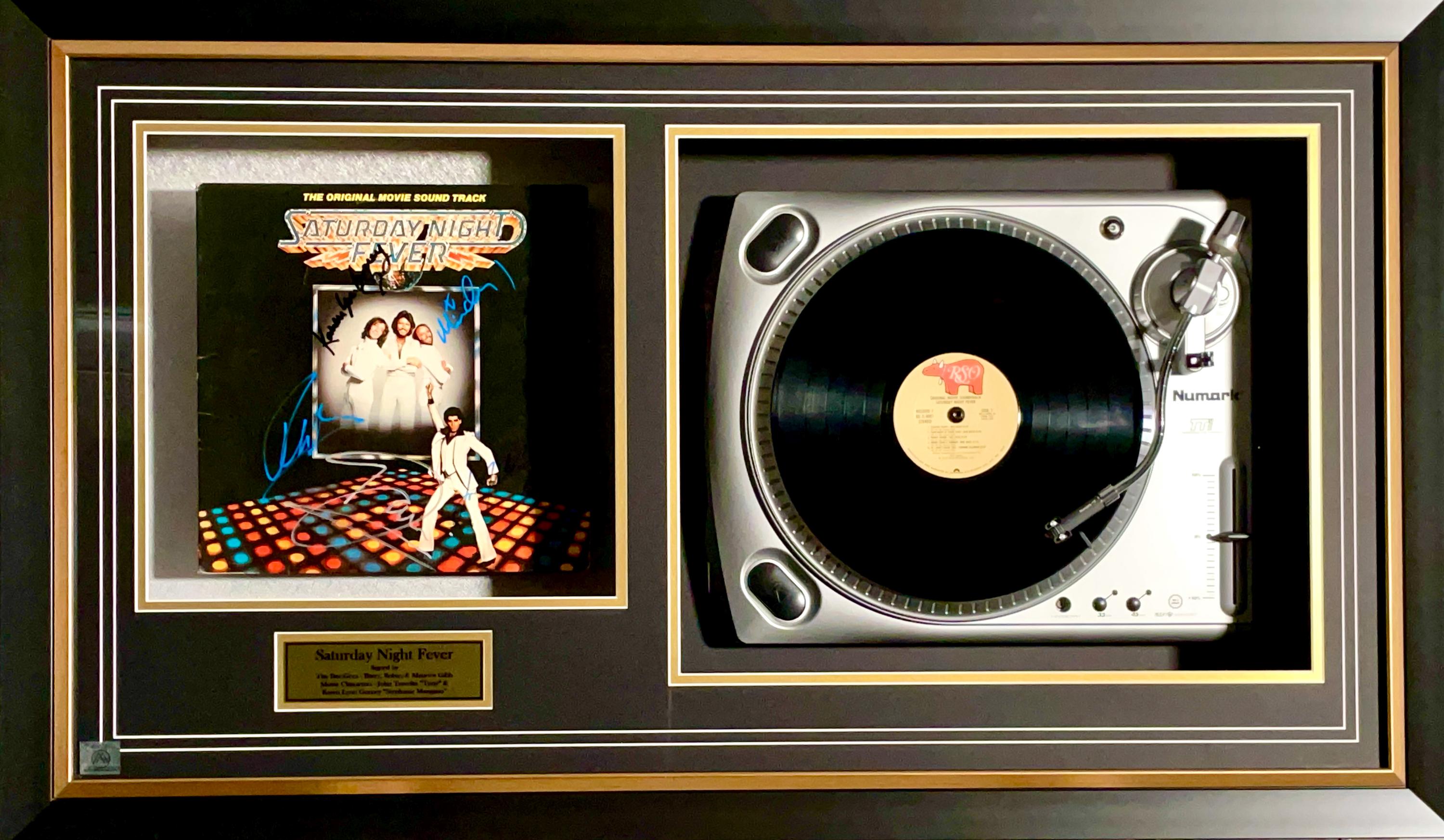Signed Saturday Night Fever Framed Album – Bee Gees, Travolta