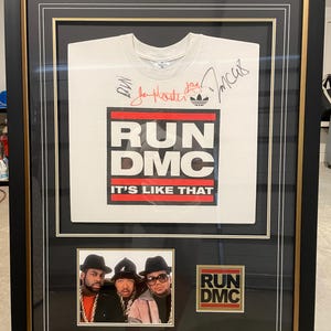 RUN DMC signed T-Shirt Framed