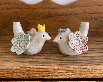 Ceramic hand made bird vase