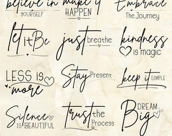 Motivations-Svg-Bundle, Positivitäts-Bundle-Svg, Positivitäts-Bundle-Svg-Datei, Png-Dateien, niedlichen Inspirations-Bundle