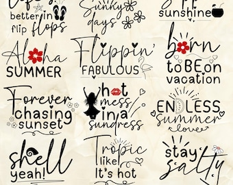 Summer SVG Bundle: Beach Quotes Graphics, Summer Tshirt Svg, PNG file