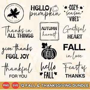 Autumn Svg, Fall Svg Bundle, Thanksgiving Svg, Hello Fall Svg, Autumn Shirt, Fall Png, Fall Svg, Cut Files, Autumn Bundle Svg