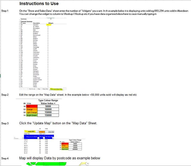 UK Map Tracker by Postcode Editable Customisable Sales Data Heat Map - Etsy