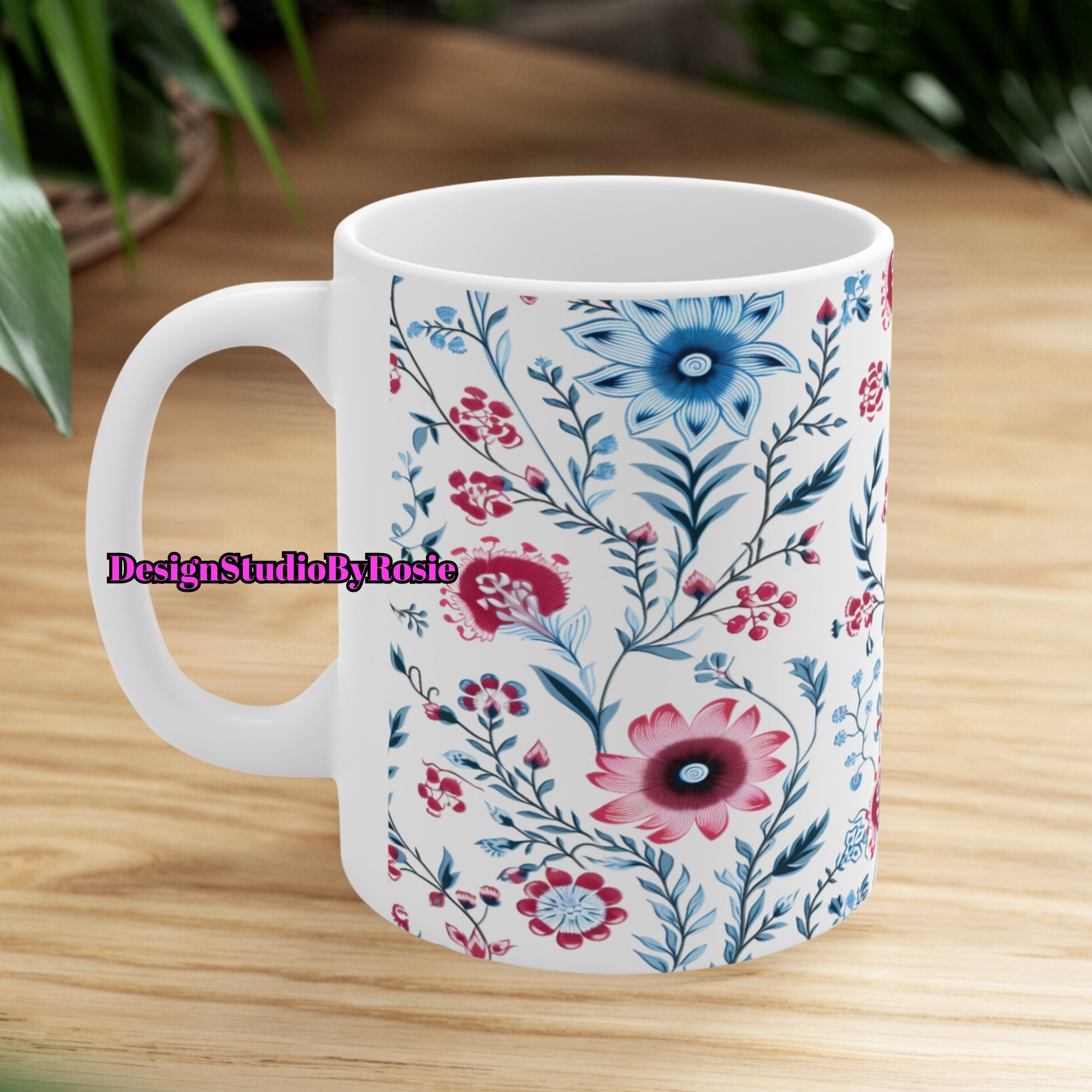 Whimiscal Wild Flowers Floral, 11oz 15oz Mug Wrap Template, Coffee Mug ...