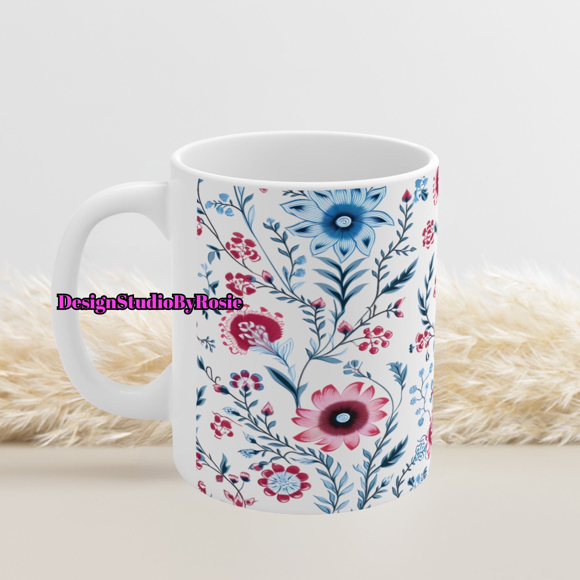 Whimiscal Wild Flowers Floral, 11oz 15oz Mug Wrap Template, Coffee Mug ...