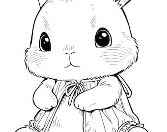 Coloring page, for Child, Baby Rabbit