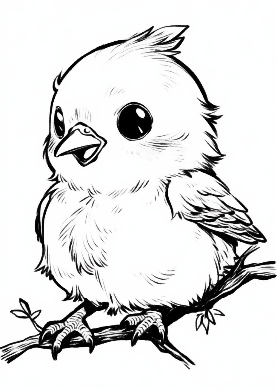 Coloring Page, for Child, Baby Bird - Etsy